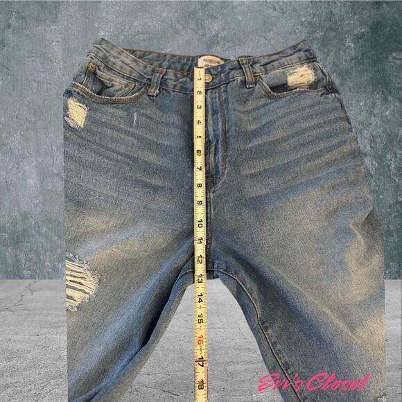 Kensie Jeans True Vintage Women's 8/29 Wide Leg Cropped Blue Denim High Rise - Picture 12 of 16
